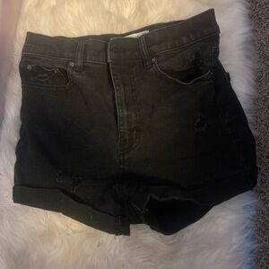 Black high wasted shorts